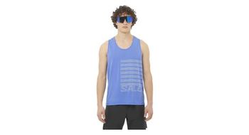 Camiseta salomon sense aero graphic azul blanca hombre