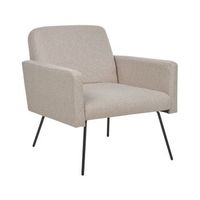 sillon retro moderno patas estilizadas metal negro sala de estar dormitorio tapiceria beige narken
