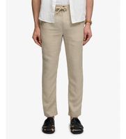 superdry para hombre m7011509a pantalon merchant linen pant beige s casual lino