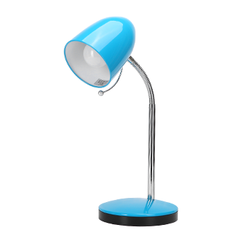 Aigostar - Flexo LED Escritorio, E27(Max 11W), Cable 1,5 m con Interruptor, H35cm, Bombilla No Incluida, Azul