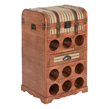 Botellero de madera marrón 40x35x71 cm 9 botellas