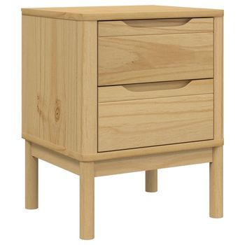 Mesita De Noche Floro Madera De Pino Marrón Cera 45x39x57 Cm Vidaxl