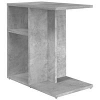 mesa auxiliar de madera contrachapada gris hormigon 50x30x50 cm vidaxl