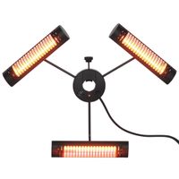 outsunny calefactor electrico de exterior por infrarrojos con control remoto y 3 paneles para sombrilla 87x75x22cm negro   aosom espana
