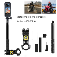 soporte para bicicleta de motocicleta insta360 x3 x4 con palo de selfie invisible para gopro hero12 11 10 accesorios para camaras de accion dji