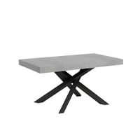 mesa extensible 90x160264 cm cemento patas antracita