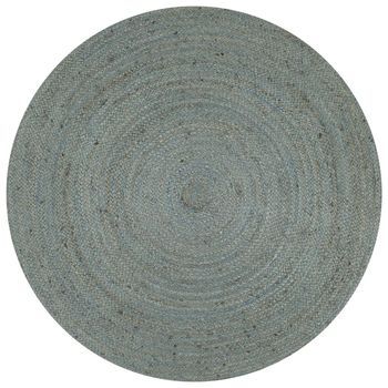 Alfombra De Yute Tejida A Mano Redonda Verde Oliva 120 Cm Vidaxl