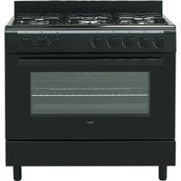logik lftg90b18 90 cm duel fuel range cooker - black black