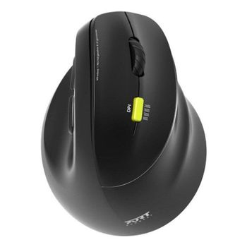 Ratón Port Designs 910007 Inalámbrico RF Bluetooth 2400 DPI Negro Vertical Recargable