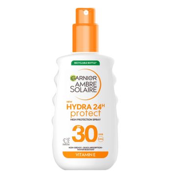 Garnier Ambre Solaire SPF 30 Hydra 24 Hour Protect Hydrating Sun Cream Spray With Vitamin E, 150ml
