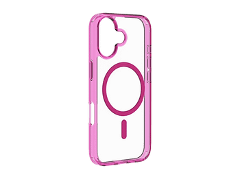 Funda móvil - CellularLine ICONIC MAG, Para iPhone 17, Ultrarresistente, MagSafe, Rosa y Transparente