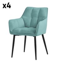 4x sillas de comedor azul con tapizado grueso respaldo ergonomico