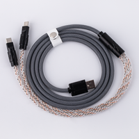 cable trenzado epomaker gloss de 15m 2 en 1 para dos dispositivos con luz rgb degradada para tecladoraton