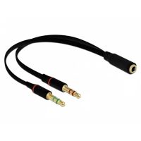 adaptador de audio delock 65967 35 mm hembra a 2x 35 mm macho 02 m negro