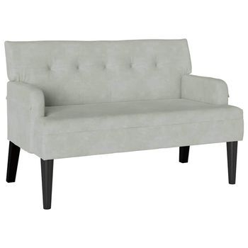Banco Chesterfield Gris Claro 112 X 65,5 X 75 Cm Terciopelo Vidaxl