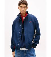 tommy jeans para hombre dm0dm22738 cazadora repelente al agua con logo trasero azul m casual nylon