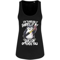 psycho penguin camiseta tirantes sarcasm para mujer