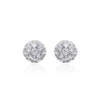 Pendientes de oro blanco de 18 quilates con diamantes, aprox. 0,90 quilates.