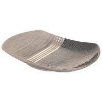 centro de mesa de ceramica plateado 38x27x6 cm