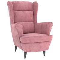sillon extra comodo de diseno y moderno en terciopelo rosa dec028666