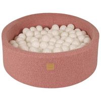 meowbaby piscina de bolas round seca para ninos boucle rosa  blanco 200 pcs 90x30cm