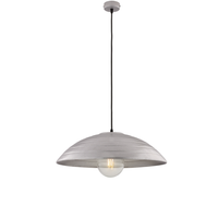 remitente - lampara colgante negra o50 con acabado plata antigua y cable textil ajustable 1 luz