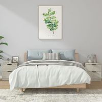 pack 2 uds mesita de noche  mesa auxiliar  mesilla madera contrachapada gris hormigon cfw41311