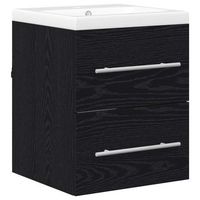 gabinete de lavabo para bano con cajon negro 42 x 39 x 52 cm vidaxl