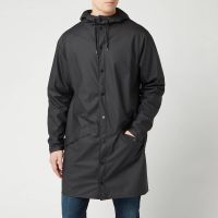 rains mens matte shell long jacket - m