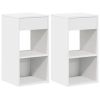 mesita de noche 34x35x665 cm madera - blanco