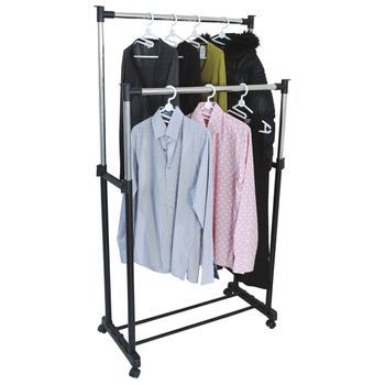 Colgador Doble Para Ropa Con Ruedecillas