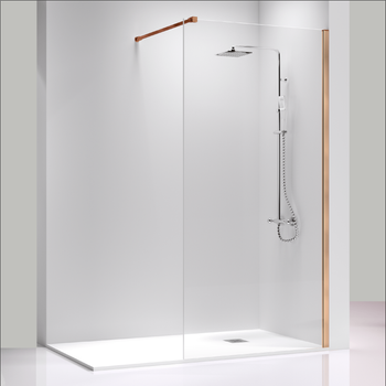 Panel Fijo De Ducha Fresh Oro Rosa  120 Cm