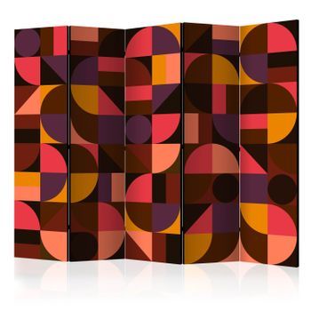 Biombo - Geometric Mosaic (red) Ii (225x172 Cm)