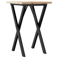 mesa de comedor marco x madera maciza pino y acero 50x50x755cm vidaxl