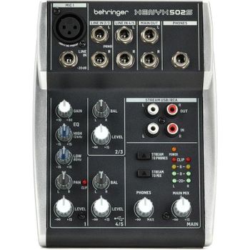 Mesa de mezclas Behringer Xenyx 502S analógica 5 entradas USB preamplificador XENYX