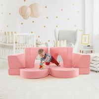 conjunto de sofa modular de 8 piezas para ninos de 12 meses con funda desmontable muebles infantils para sala de juego dormitorio rosa