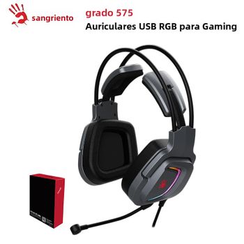 Auriculares para juegos A4Tech Bloody G575 RGB USB, sonido envolvente virtual 7.1, retroiluminación RGB Flow, sensibilidad: 105 dB, impedancia: 16 Ω