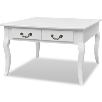 Mesa De Centro 80x80x50 Cm Madera - Blanco