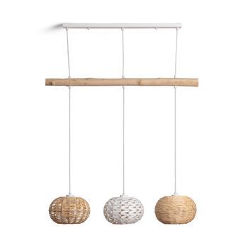Lámpara Colgante Ratán Y Madera Linfen Natural