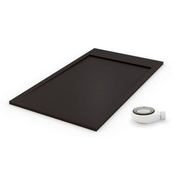 Plato De Ducha Ambiente Negro - 80x110cm - Resina Con Cargas Minerales