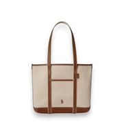 polo ralph lauren para mujer 428p03085001 bolso tote shopper de loneta de algodon beige marron osfa casual