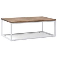 mesa centro icub u big wood 120x60x43cm blanca en madera maciza de pino acabado vintage estilo industrial box furniture