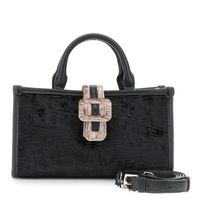 mini bolso de terciopelo con detalles de piel sintetica blackmink