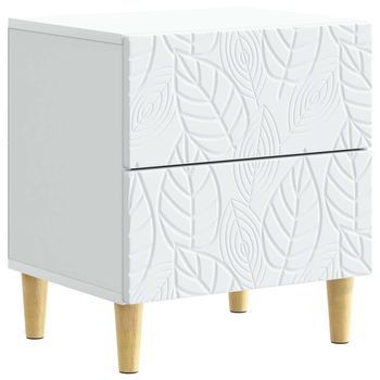 Mesita De Noche - Mueble Para Dormitorio - Madera De Ingeniería - Blanco (43x34.5x48cm)