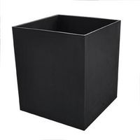 macetero cuadrado euclid liso negro tuozi 385 x 385 x 48h