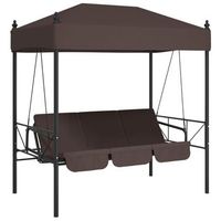 banco columpio  banco de jardin de jardin con toldo acero marron cafe