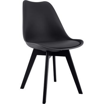 Silla De Comedor Linares Elegante Y Cómoda Para Tu Hogar Plástico Negro/negro 50x49x83 Cm Clp