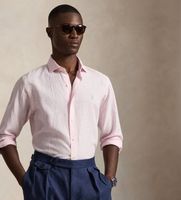 polo ralph lauren para hombre 710b16700002 camisa de sirsaca custom fit con rayas rosa xl casual algodon manga larga