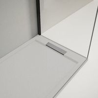 plato de ducha resina lux gris  90x150cm rejilla inox