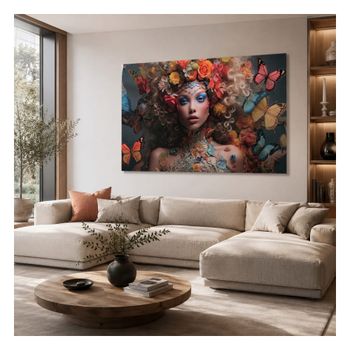 Cuadro artístico en cristal templado multicolor 120x0,4x80 cm